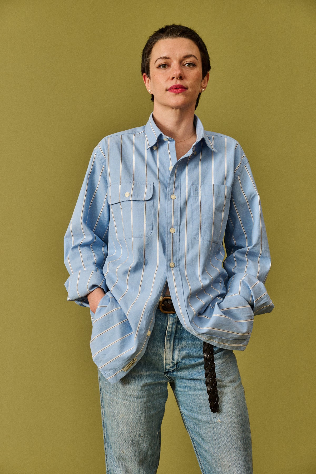 New Standard OCBD in Blue/White Stripe